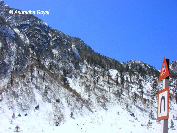 Snow-clad rocky mountains