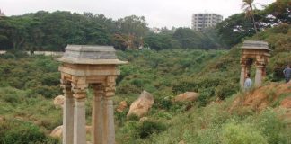 Kempegowda Tower at Kempumbudhi Lake the west one in Bengaluru