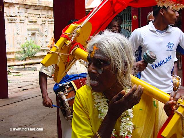 Pierced Tongue at a festival in Ulsoor 