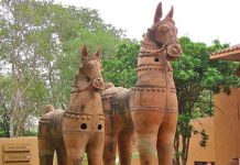 Terracotta Horses at Anandgram