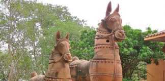 Terracotta Horses at Anandgram