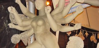 Durga Idol in the making at Kumartuli, Kolkata