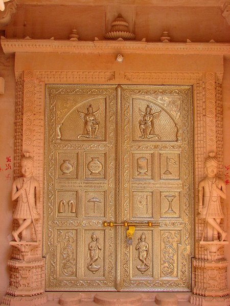 A temple door in the town