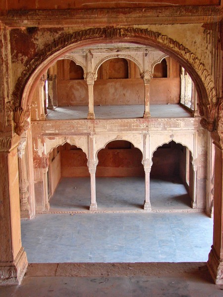 Inside view of the Sheesh Mahal at Farrukhnagar