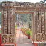 An ancient carved stone door-jamb at Patna Museum