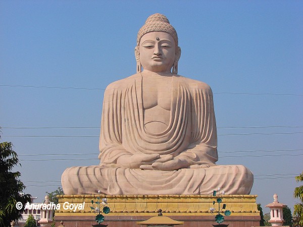 Giant Buddha statue at Bodh Gaya in Bihar