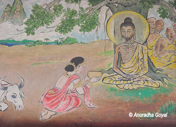 Sujata offering Kheer to Buddha