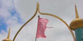 Flag atop the Panjagutta rock hill, Hyderabad