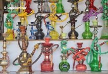 Colorful Hookah's on display at King Koti