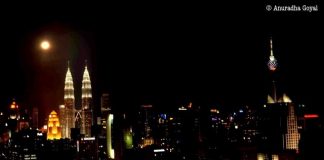 Petronas Twin Towers on a Full Moon Night