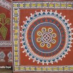 Tribal motifs on the walls of Purkhauti Muktangan