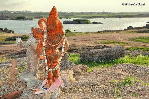 Lord Hanuman Idol by the lake