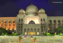 Landscape view of a government building in the capital of Malaysia Putrajaya at night