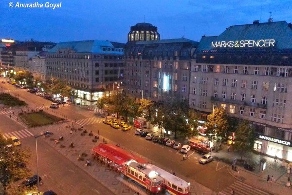 Street of the historical city in the evening