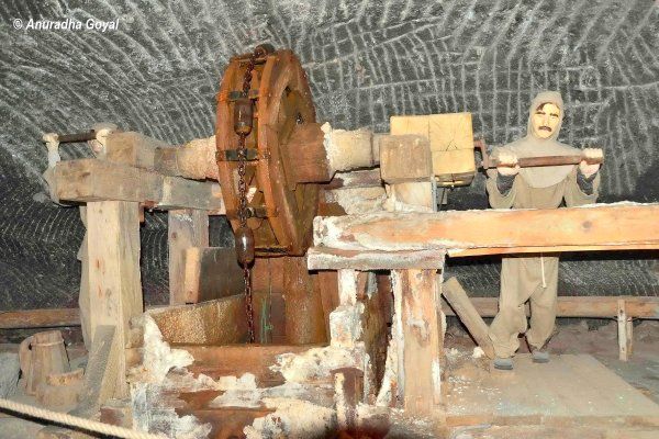 Diorama of Salt Mining at the Wieliczka Salt Mine in Krakow