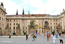 Landscape view of the historical Prague castle