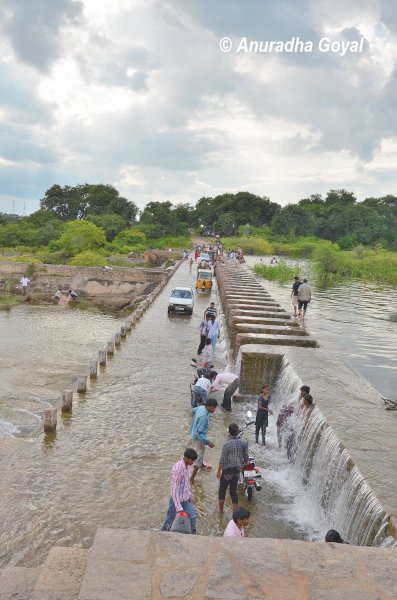 Weekender's enjoying by overflowing Pocharam Dam