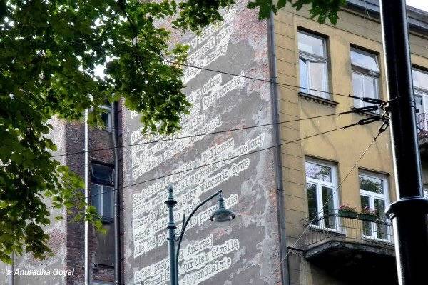 Poetry on the walls of Krakow Town