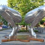 Modern Art sculpture on the streets of the capital city Bratislava