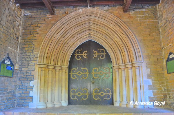 The recessed Arched door at Afghan Church, Colaba, Mumbai