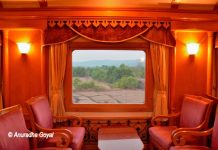 A scene from the plush lounge of Deccan Odyssey