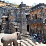 Landscape view of Kailash Temple at Ellora Caves