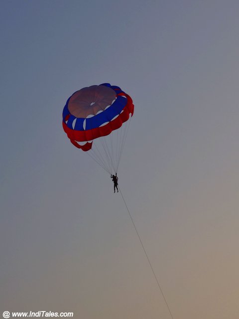 Parasailing visitor at the Utorda Beach