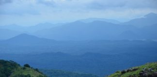 Layers of mountains view from the Ponmudi Hill Station