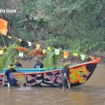 Boatmen pulling the boat