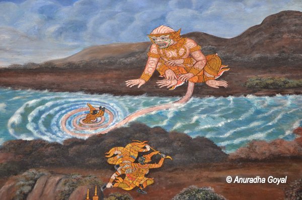 Hanuman and his magical tail playing games