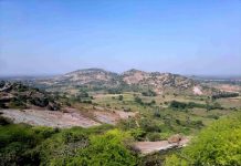 Landscape view of the Yadagirigutta Hills, Hyderabad