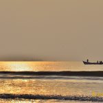 Fishing Boat in the seas at golden hour, Goa