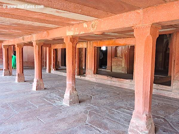 Low ceiling entrance to Akbar's bedroom Fatehpur Sikri Agra