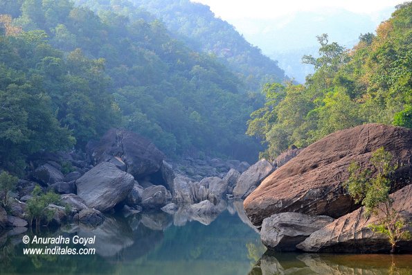 Reflecting rocks landscape view of Satpura National park