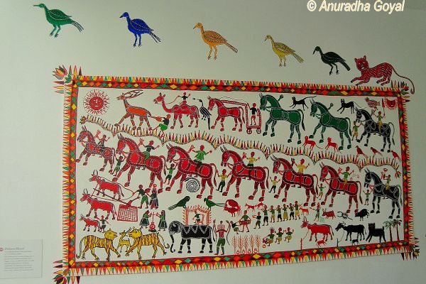 Tribal Art Wall Mural at Tara Books, Chennai