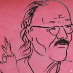 Caricature of D R Bendre at Bendre Bhavan Dharwad