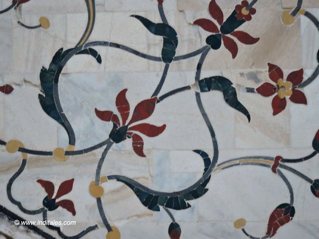 Floral Inlay work that used to have precious stones