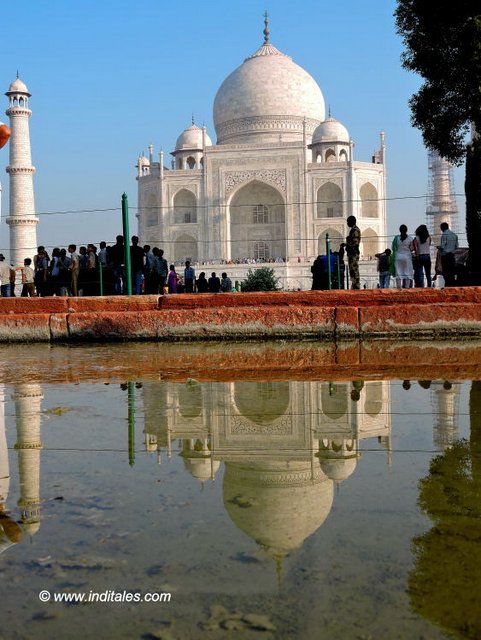 Taj Mahal reflecting in the water