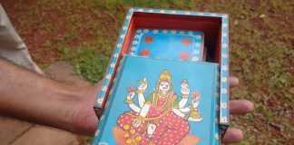 Painted wooden boxes at Sawantwadi Palace