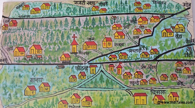 Hand made map of Shimla India