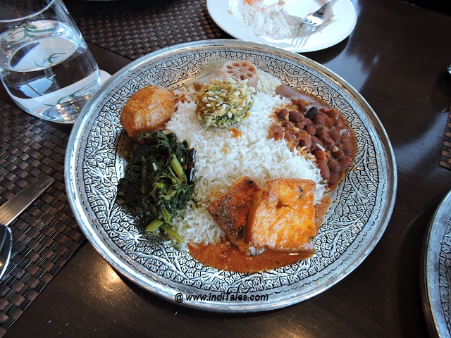 Vegetarian Wazwan , at Khyber Himalayan Resort, Gulmarg, Kashmir