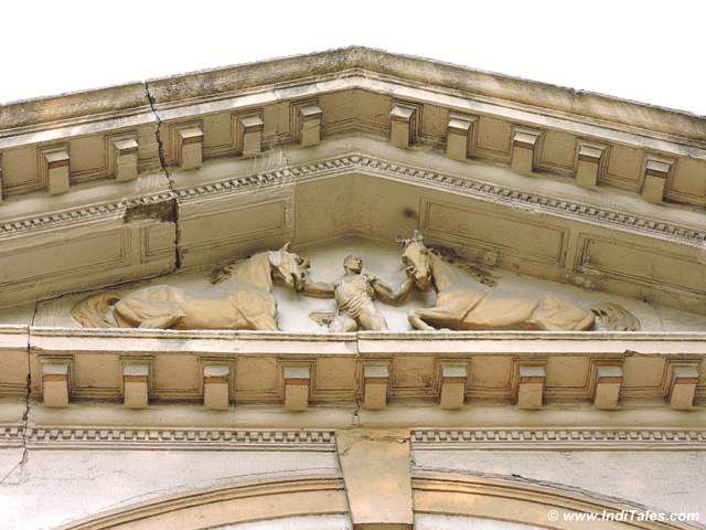 Horse reliefs on top of Horse Stable entrance, Kolkata