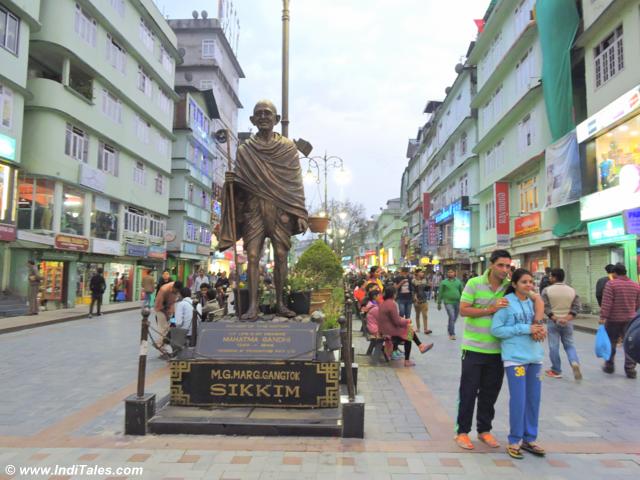 mahatma gandhi statue at MG Marg Gangtok, Sikkim 