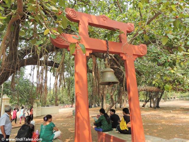 Open air classrooms & school bell at Shantiniketan