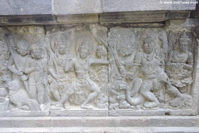 Bali Vadh or killing of Bali by Ram a Ramayana Panel carved in stones