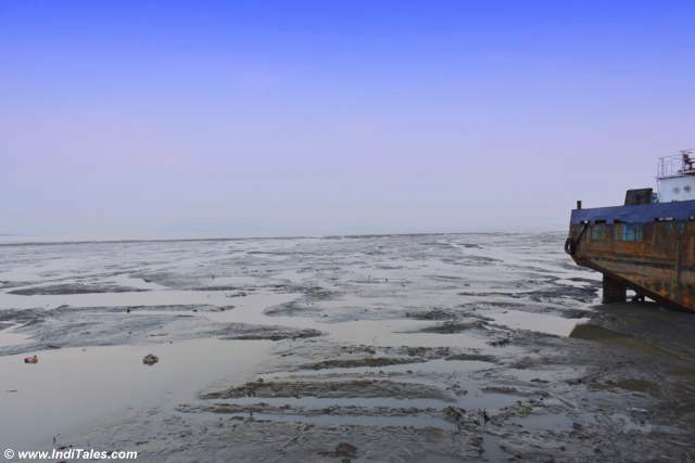 Dramatically different scene during low tide