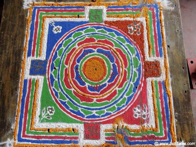 Colorful Jain Mandala created for a ritual