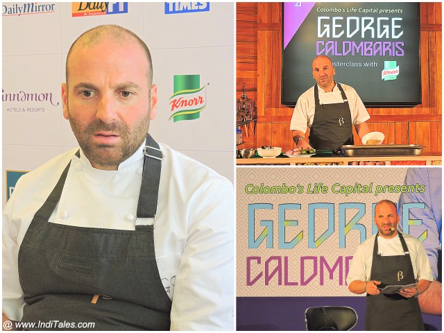 George Calombaris in his Chef Attire at each appearance in Colombo