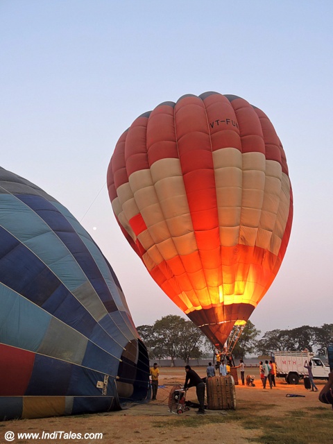 Hot Air Balloon getting ready for the take-off