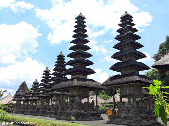 Meru or tiered canopies above platforms at Tamana Ayun Temple